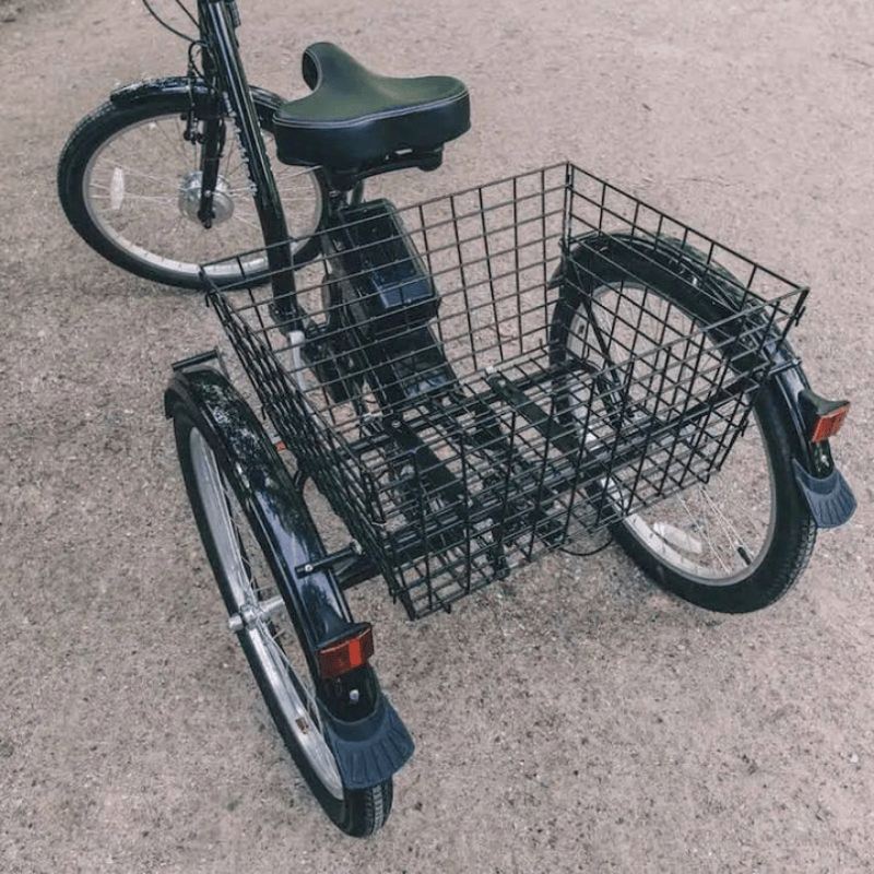 AMCargoBikes Adult Low Step Electric Tricycle 24" Wheel - Top Speed 15.5mph | 250W Power