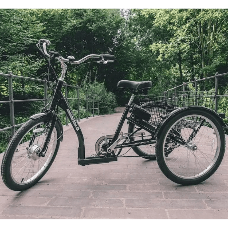 AMCargoBikes Adult Low Step Electric Tricycle 24" Wheel - Top Speed 15.5mph | 250W Power