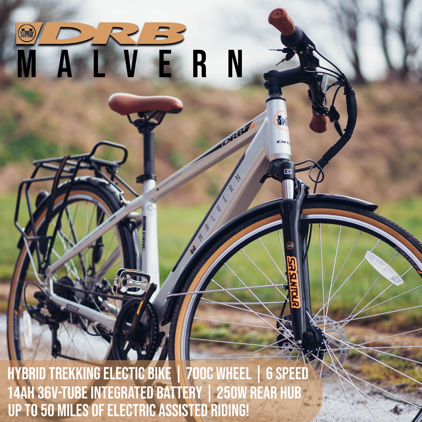 DALLINGRIDGE Malvern Hardback CrossBar Electric Bike - Top Speed 15.5mph | 40-60mi Range | 250W Power
