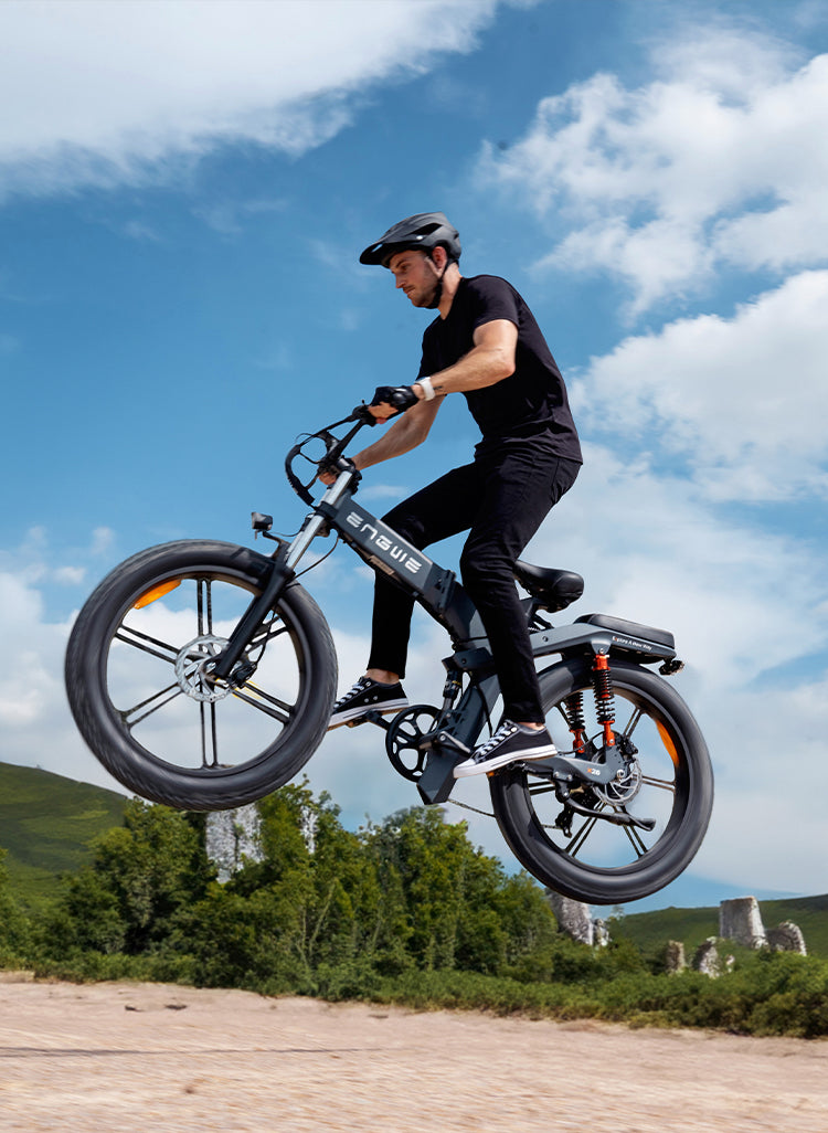 ENGWE ENGINE X Foldable Electric Bike Full Suspension - Top Speed 15.5mph | 62mi Range | 55Nm Torque | 250W Power
