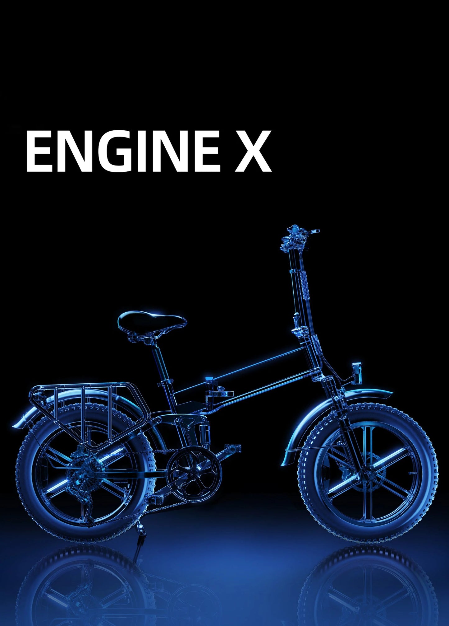 ENGWE ENGINE X Foldable Electric Bike Full Suspension - Top Speed 15.5mph | 62mi Range | 55Nm Torque | 250W Power