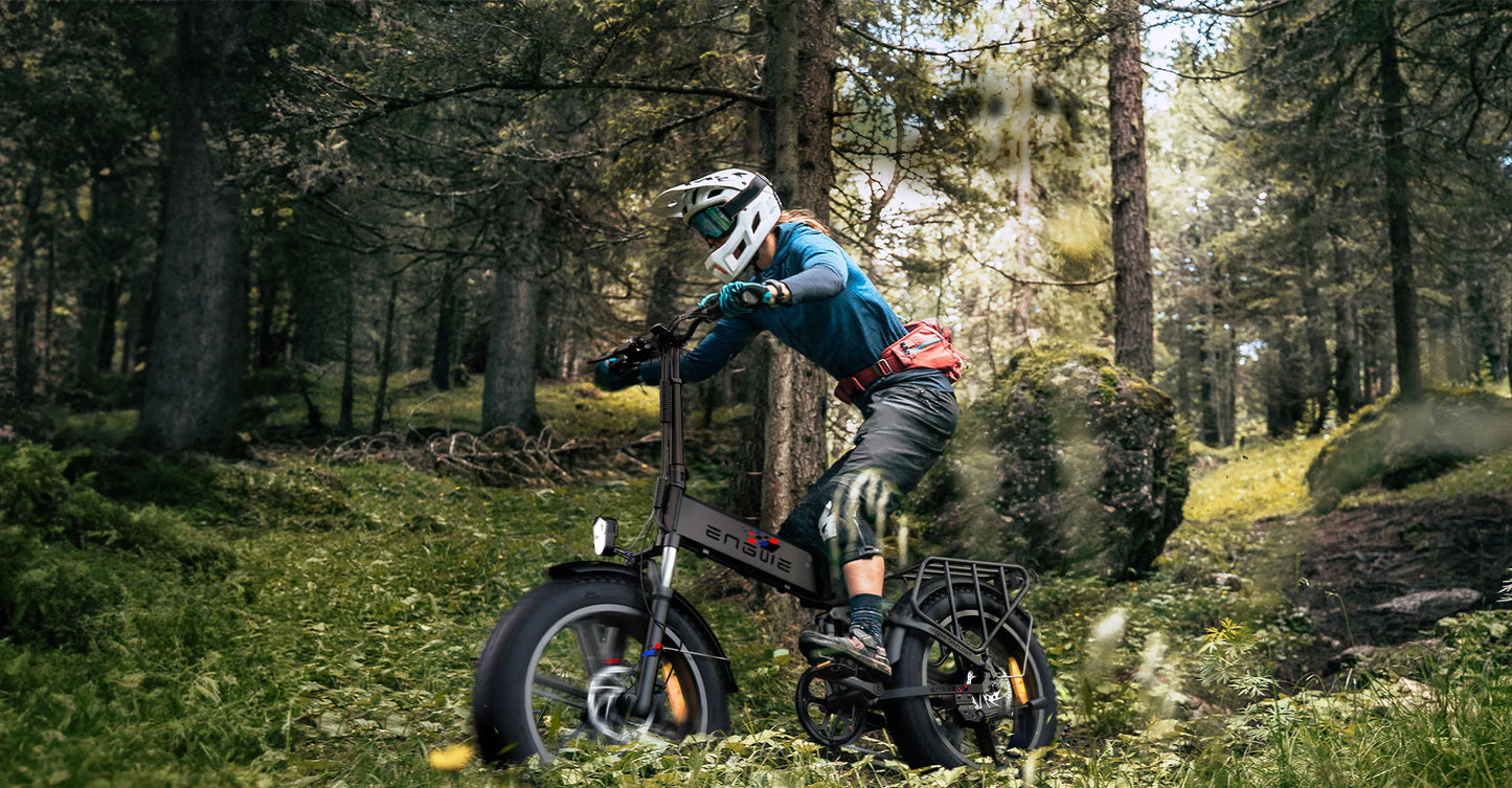 ENGWE ENGINE X Foldable Electric Bike Full Suspension - Top Speed 15.5mph | 62mi Range | 55Nm Torque | 250W Power