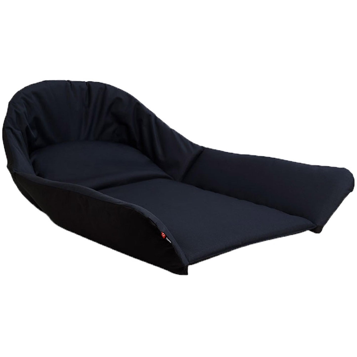 black dog bed seat cover on a white background