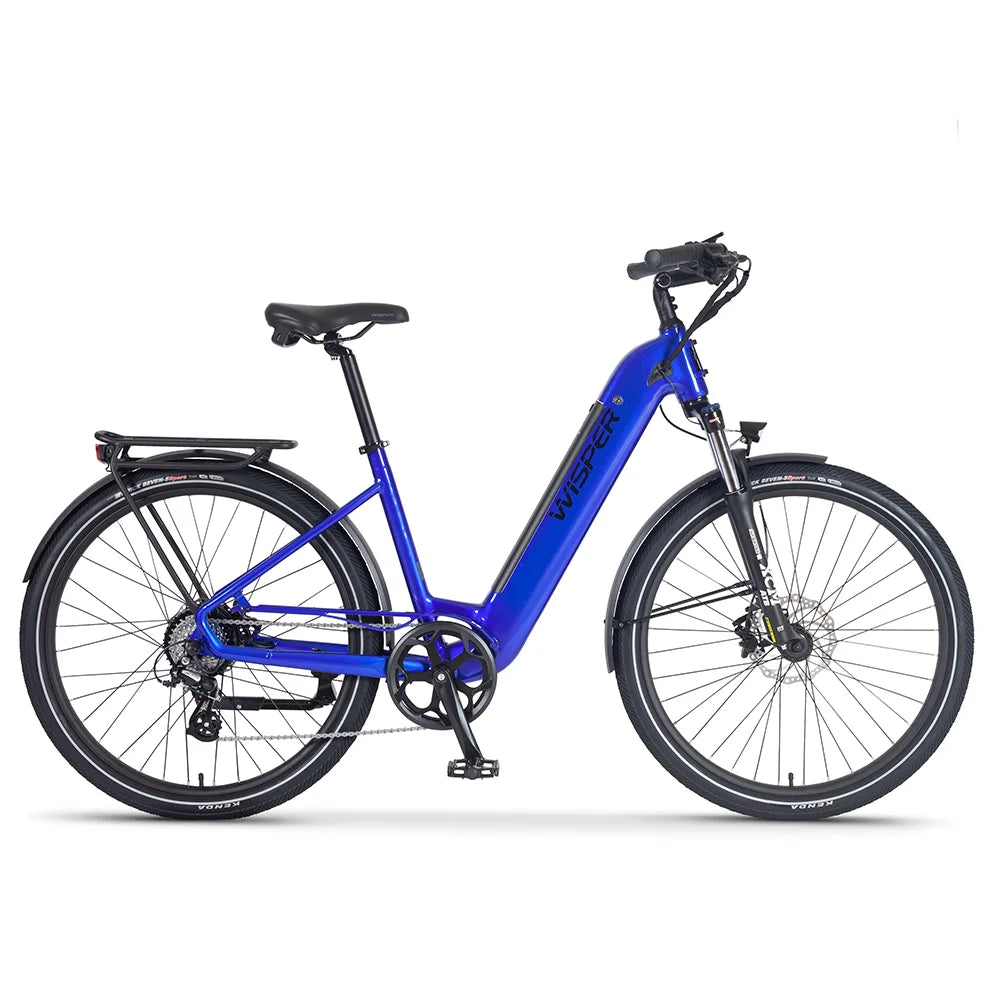 WISPER Wayfarer H7 Step-Through Electric Bike - 50Nm Torque | Top Speed 15.5mph | 60-90mi Range | 250W Power Hub Drive - Blue