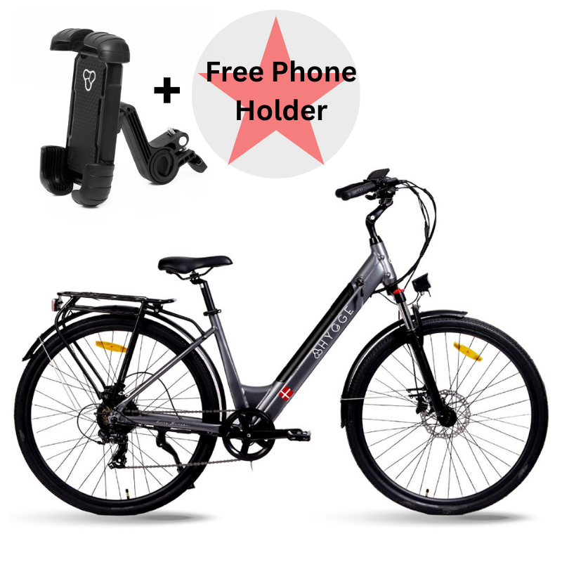 HYGEE AARHUS Step City Electric Bike - Top Speed 15.5mph | 50mi Range | 250W Power - Graphite Grey