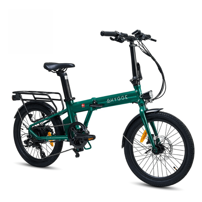 HYGGE VIRUM 2025 Lightweight Foldable Electric Bike - 36V Battery | Top Speed 15.5mph | 37mi Range | 250W Power | British Racing Green