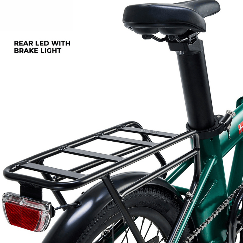 HYGGE VIRUM 2025 Lightweight Foldable Electric Bike - 36V Battery | Top Speed 15.5mph | 37mi Range | 250W Power | British Racing Green