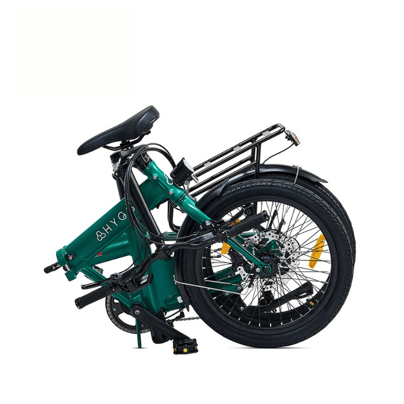 HYGGE VIRUM 2025 Lightweight Foldable Electric Bike - 36V Battery | Top Speed 15.5mph | 37mi Range | 250W Power | British Racing Green