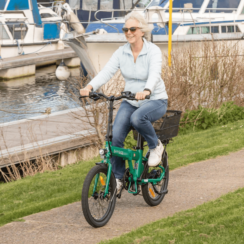HYGGE VIRUM 2025 Lightweight Foldable Electric Bike - 36V Battery | Top Speed 15.5mph | 37mi Range | 250W Power | British Racing Green