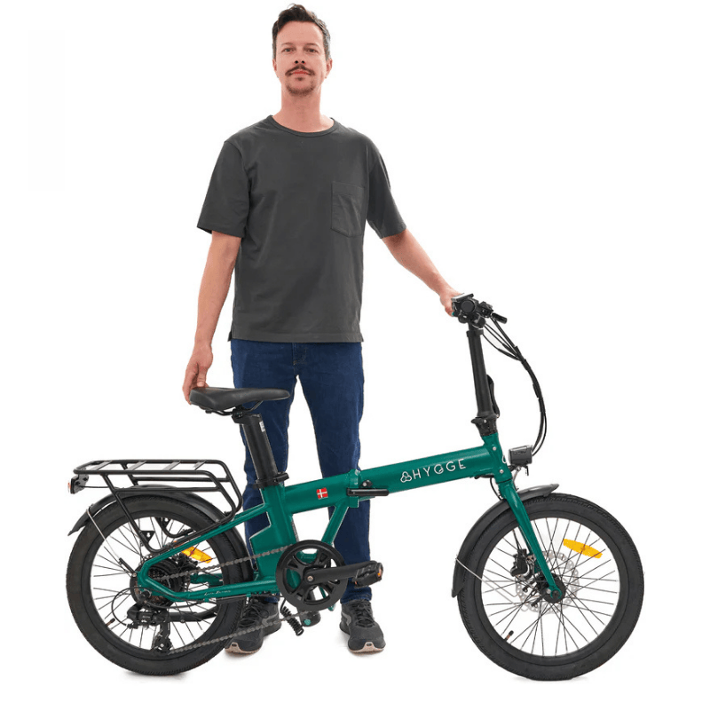 HYGGE VIRUM 2025 Lightweight Foldable Electric Bike - 36V Battery | Top Speed 15.5mph | 37mi Range | 250W Power | British Racing Green