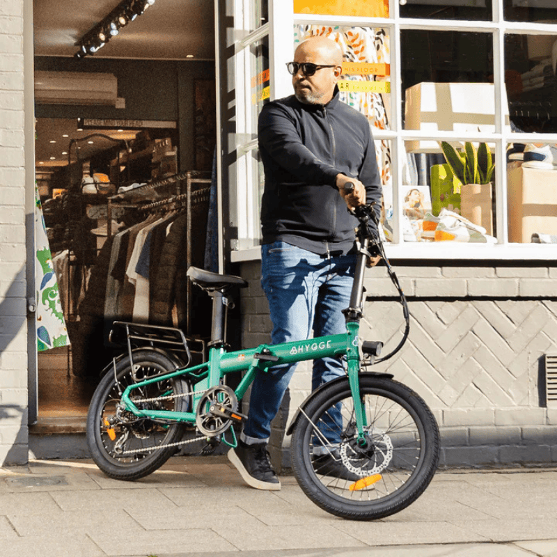 HYGGE VIRUM 2025 Lightweight Foldable Electric Bike - 36V Battery | Top Speed 15.5mph | 37mi Range | 250W Power | British Racing Green