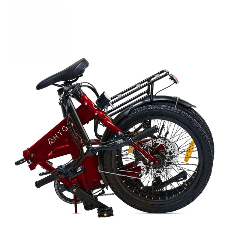 HYGGE VIRUM 2025 Lightweight Foldable Electric Bike - 36V Battery | Top Speed 15.5mph | 37mi Range | 250W Power - British Sangria Red