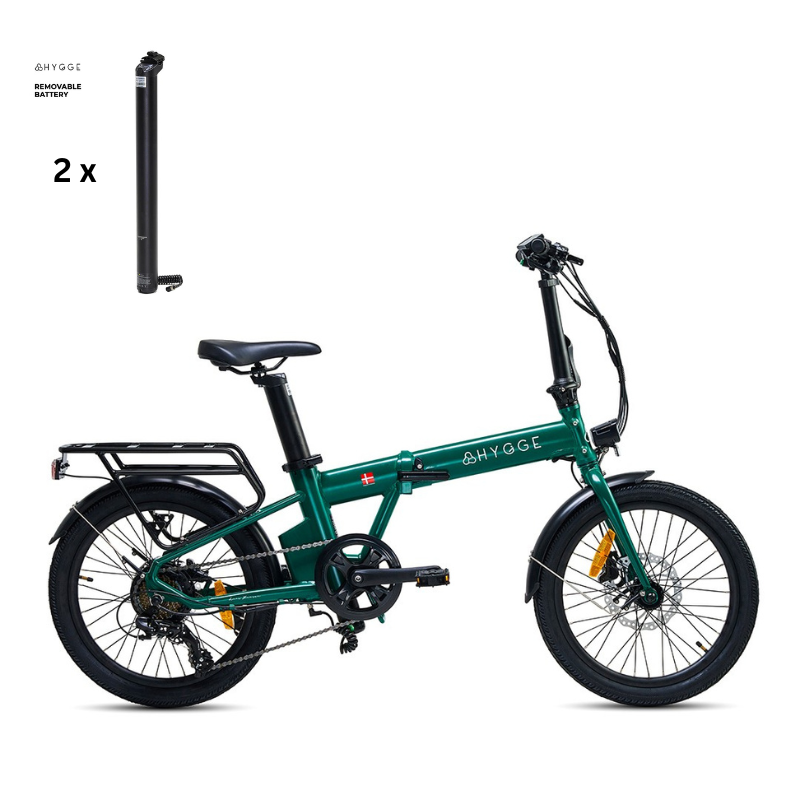 HYGEE VIRUM 2025 Lightweight Foldable Electric Bike - 36V Battery | Top Speed 15.5mph | 37mi Range | 250W Power | British Racing Green
