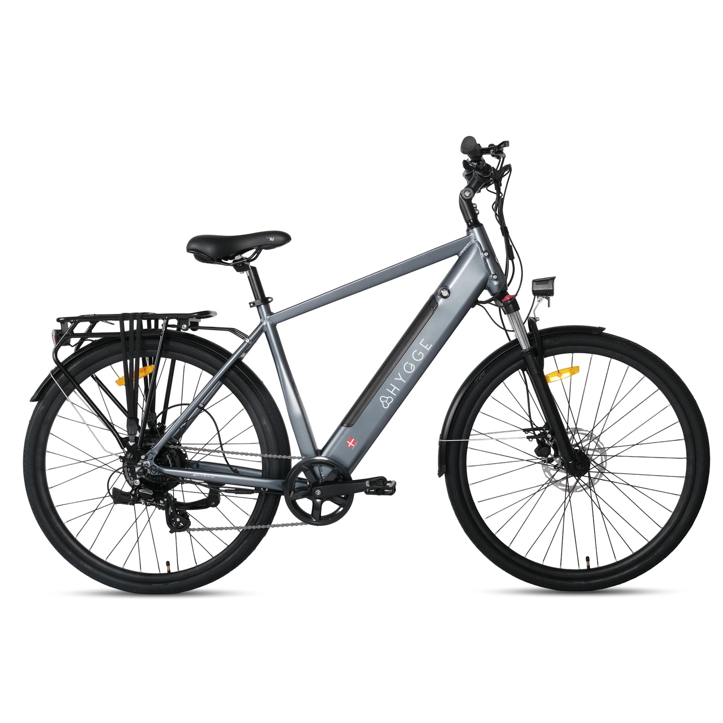 HYGEE AARHUS Urban Explorer Crossbar Electric Bike - Top Speed 15.5mph | 50mi Range | 250W Power - Graphite Grey