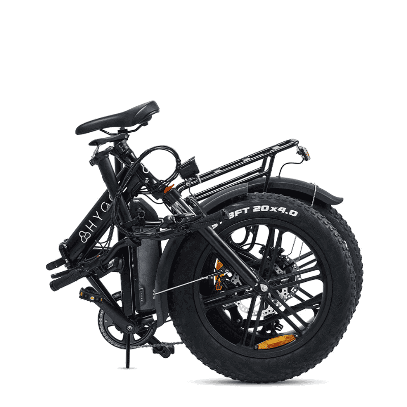 HYGGE Vester Foldable Fat Tyre All Terrain Electric Bike - Top Speed 15.5mph | 46mi Range | 48V Battery | Hub Motor | 250W Power - Onyx Black