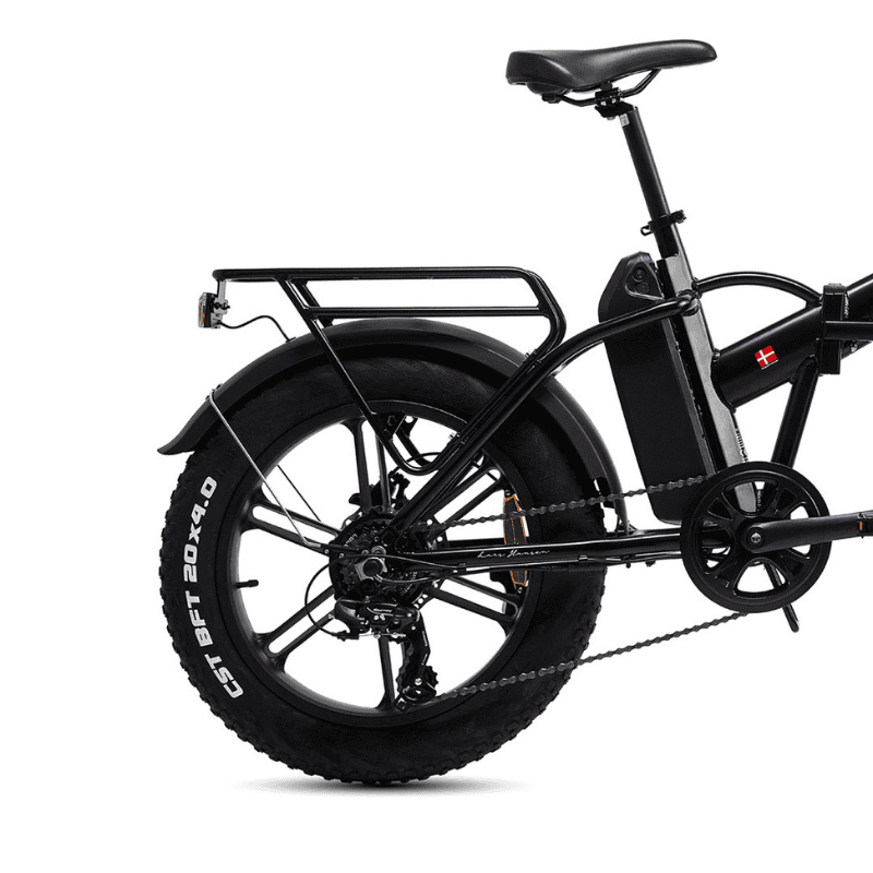HYGGE Vester Foldable Fat Tyre All Terrain Electric Bike - Top Speed 15.5mph | 46mi Range | 48V Battery | Hub Motor | 250W Power - Onyx Black