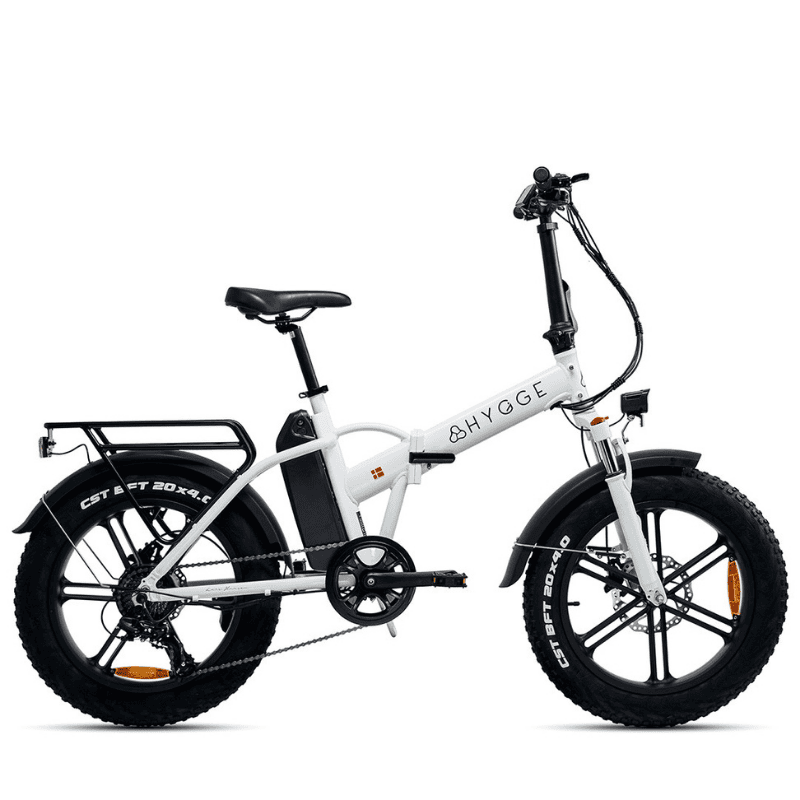 HYGGE Vester Foldable All Terrain Fat Tyre Electric Bike - Top Speed 15.5mph | 50mi Range | 48V Battery | 250W Hub Motor - Heron White