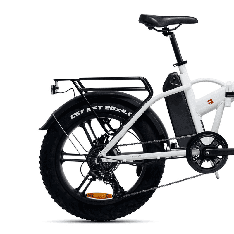 HYGGE Vester Foldable All Terrain Fat Tyre Electric Bike - Top Speed 15.5mph | 50mi Range | 48V Battery | 250W Hub Motor - Heron White