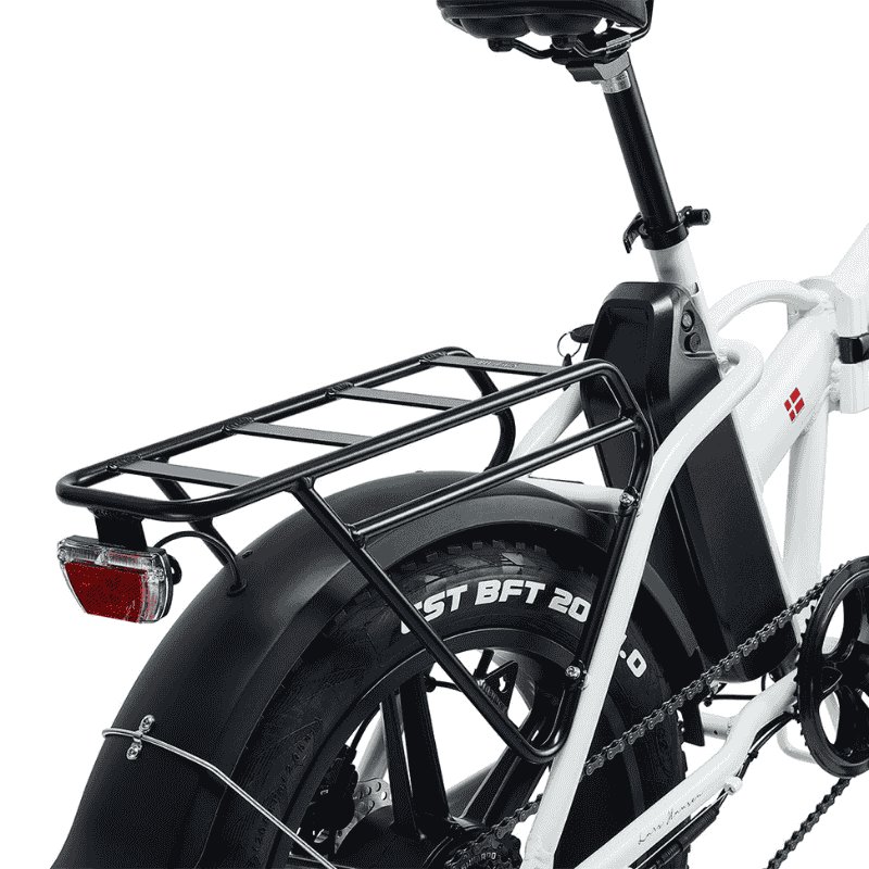 HYGGE Vester Foldable All Terrain Fat Tyre Electric Bike - Top Speed 15.5mph | 50mi Range | 48V Battery | 250W Hub Motor - Heron White
