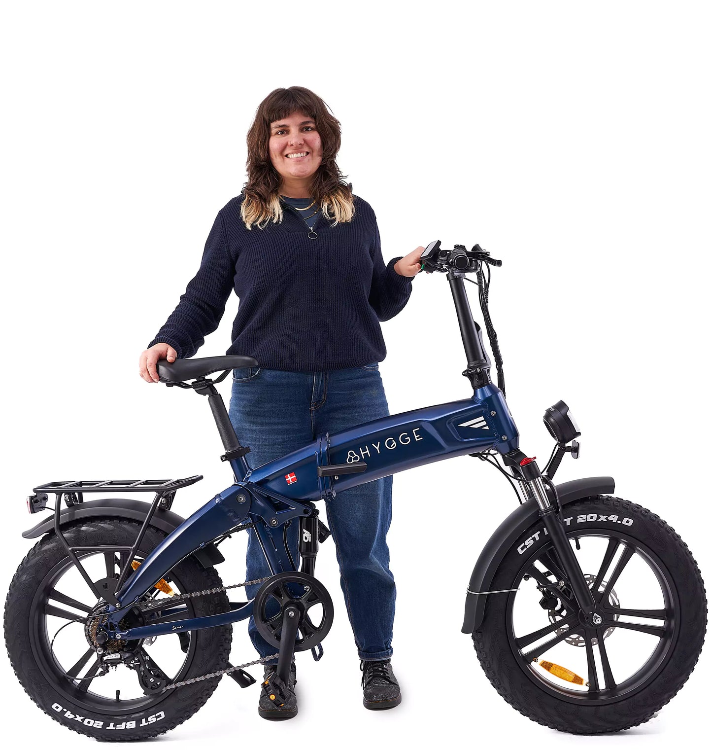 HYGGE SORO Foldable Fat Tyre Electric Bike - Top Speed 15.5mph | 43mi Range | 48V 14Ah Battery | 250W Power - Hub Motor