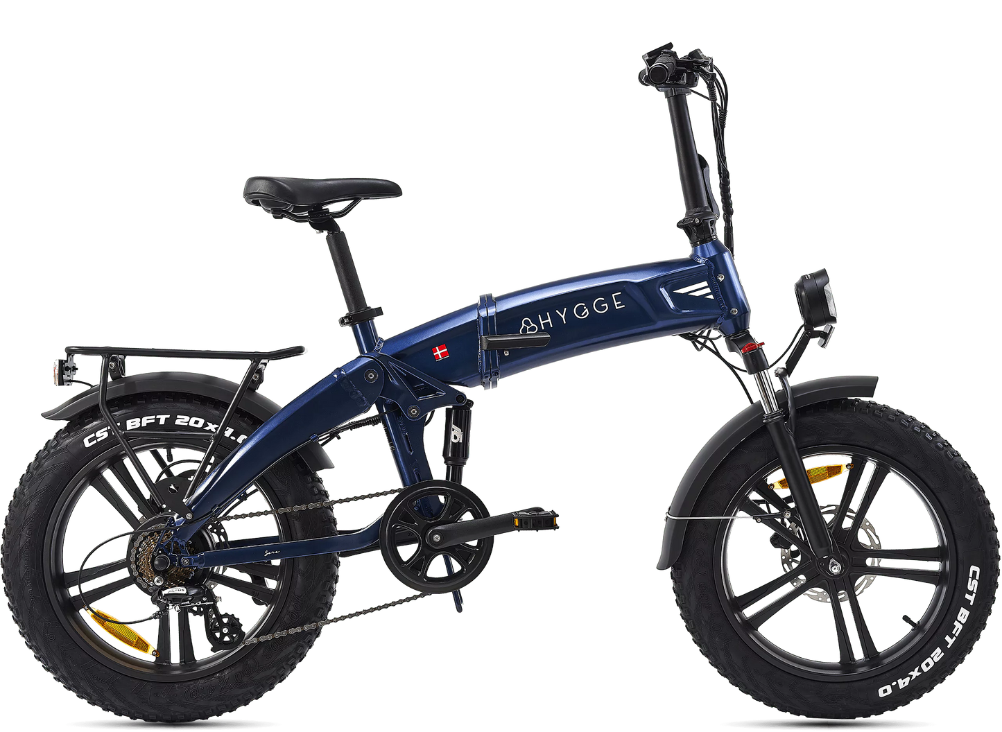 HYGGE SORO Foldable Fat Tyre Electric Bike - Top Speed 15.5mph | 43mi Range | 48V 14Ah Battery | 250W Power - Hub Motor