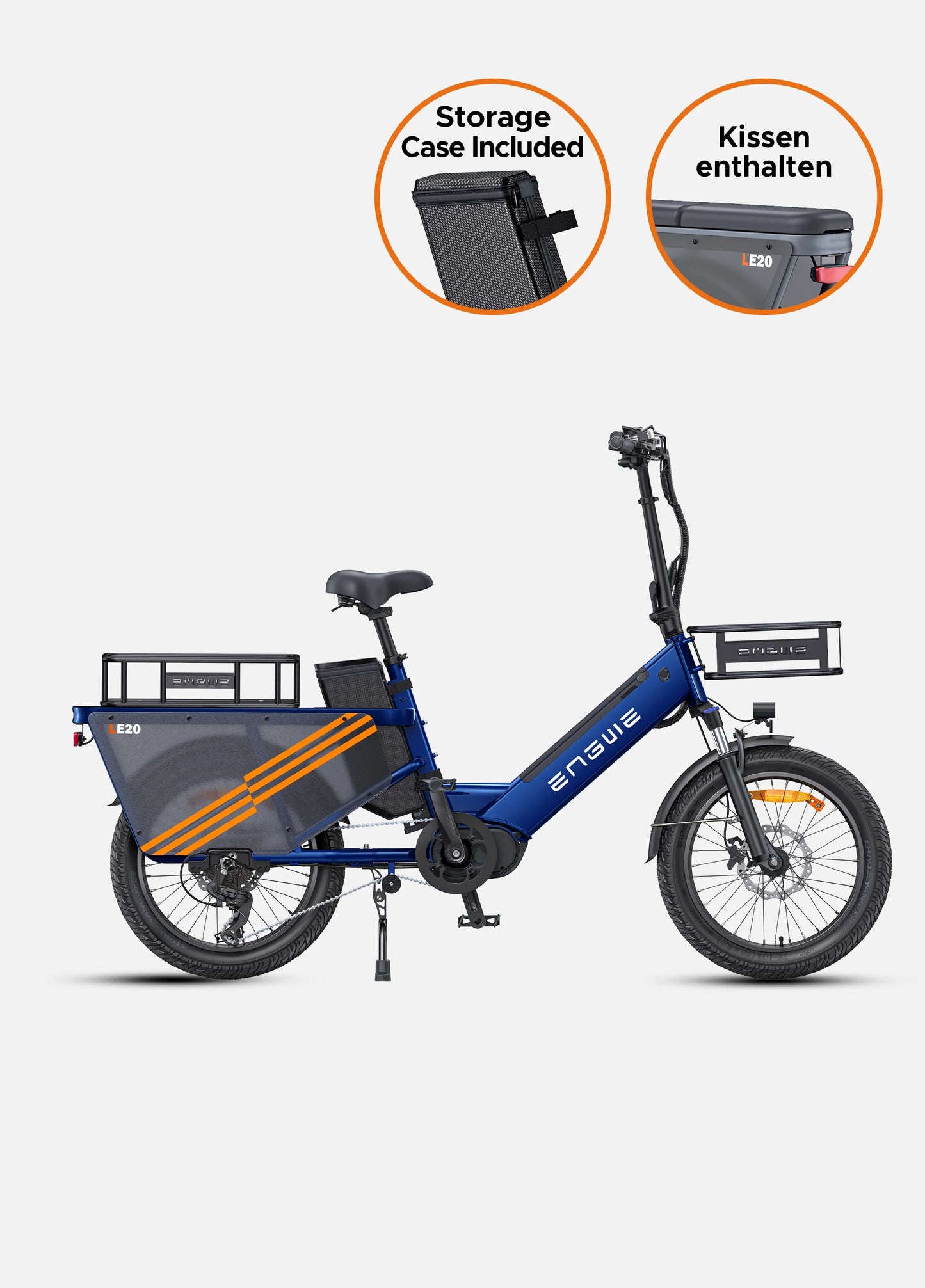ENGWE LE20 Mid-drive Step-Thru Cargo Electric Bike - Torque Sensor | Top Speed 15.5mph | 111-217m Range | 250W Power (copy)