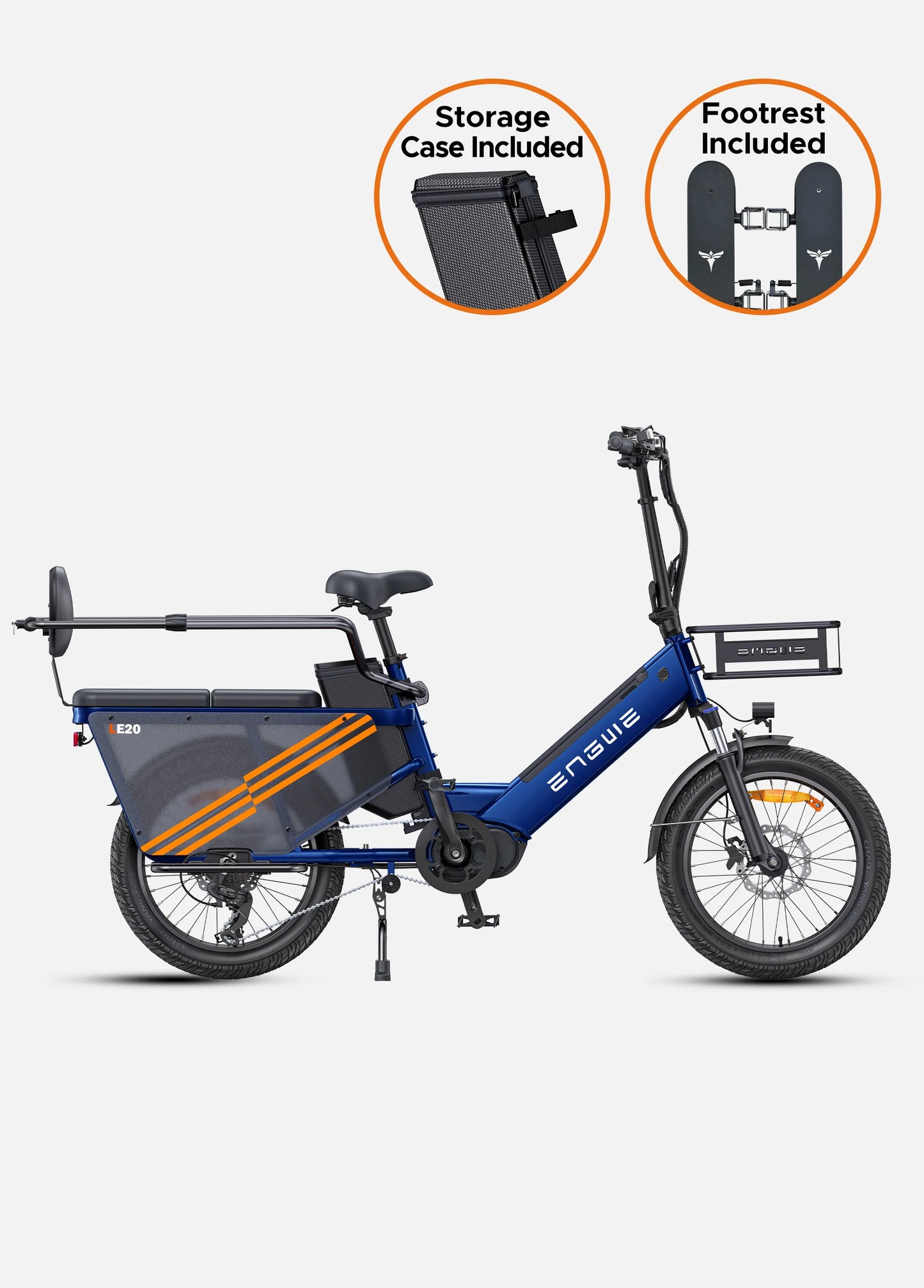 ENGWE LE20 Mid-drive Step-Thru Cargo Electric Bike - Torque Sensor | Top Speed 15.5mph | 111-217m Range | 250W Power (copy)