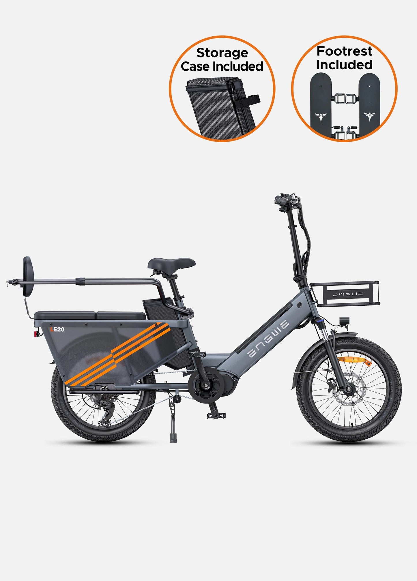 ENGWE LE20 Mid-drive Step-Thru Cargo Electric Bike - Torque Sensor | Top Speed 15.5mph | 111-217m Range | 250W Power (copy)