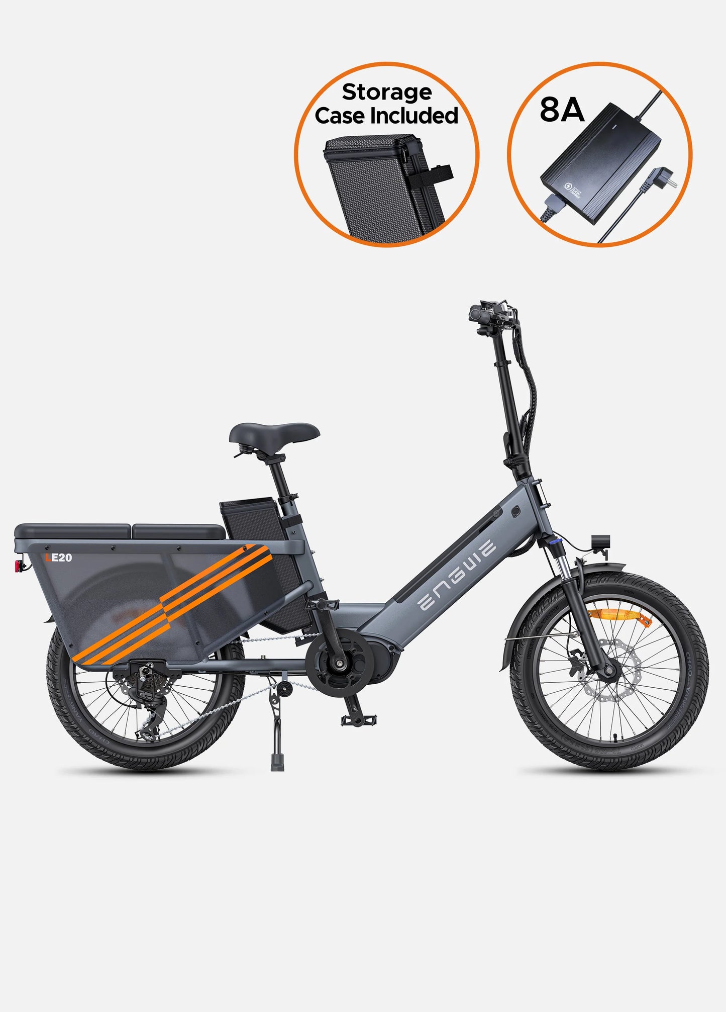 ENGWE LE20 Mid-drive Step-Thru Cargo Electric Bike - Torque Sensor | Top Speed 15.5mph | 111-217m Range | 250W Power (copy)