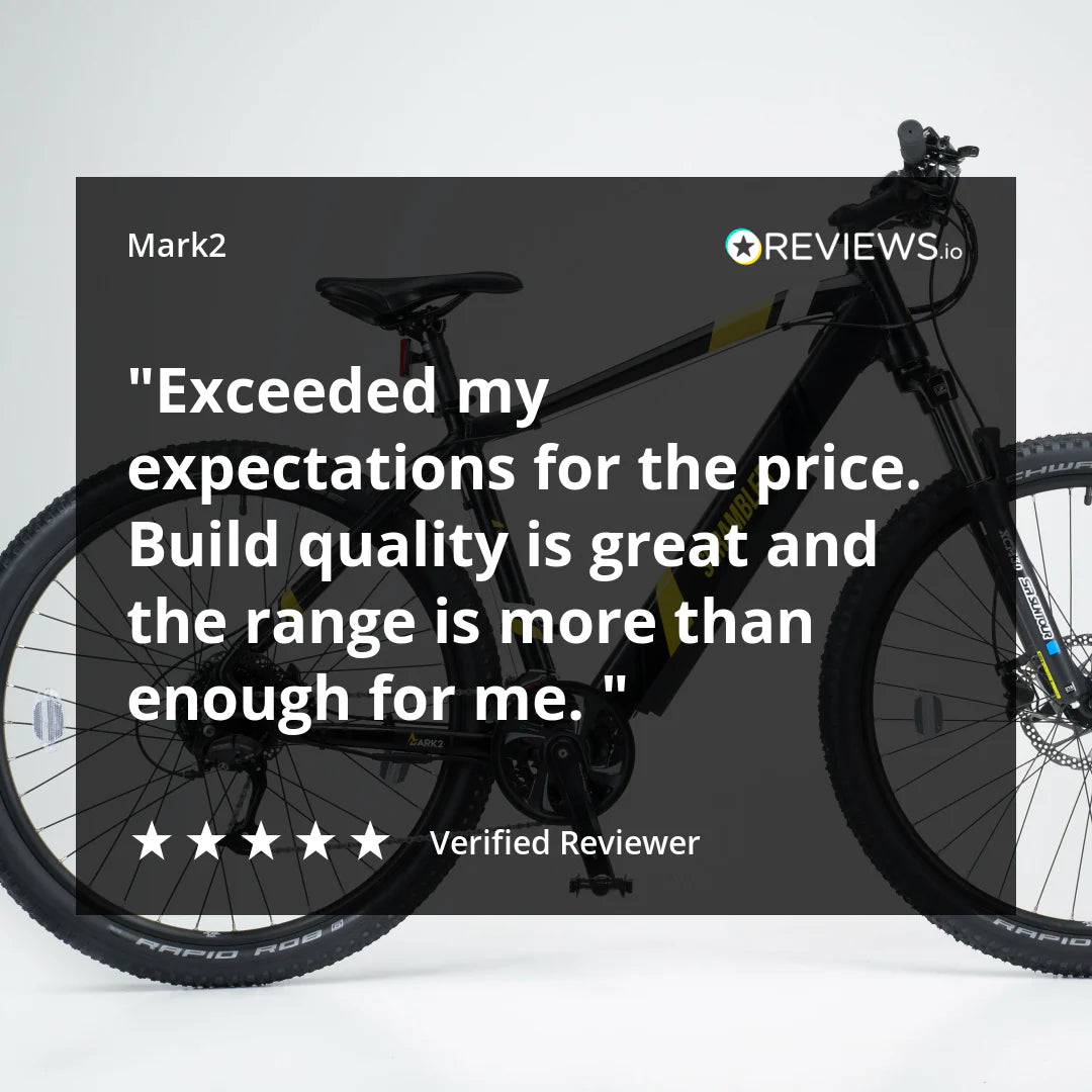 MARK2 Scrambler Light Weight Urban E-MTB Electric Mountain Bike - Top Speed 15.5mph | 20-60mi Range | 250W Power - Black