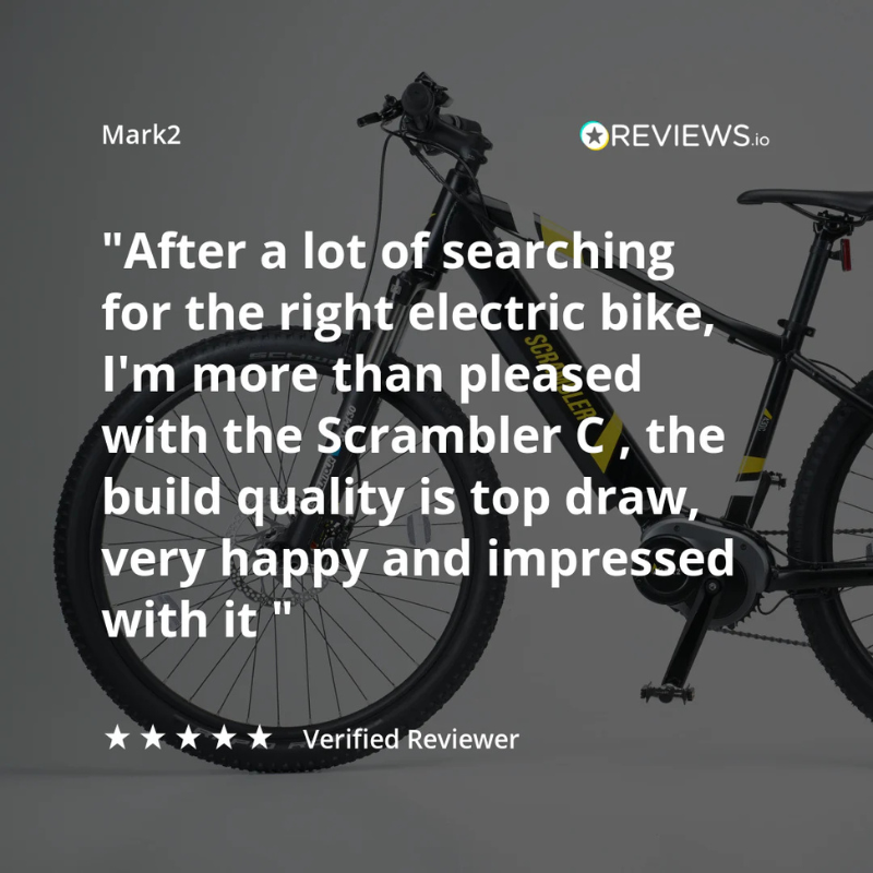 MARK2 Scrambler C Lightweight Hard Tail Electric Mountain Bike - 90Nm Torque | Top Speed 15.5mph | eMTB | 61mi Range | 250W Power