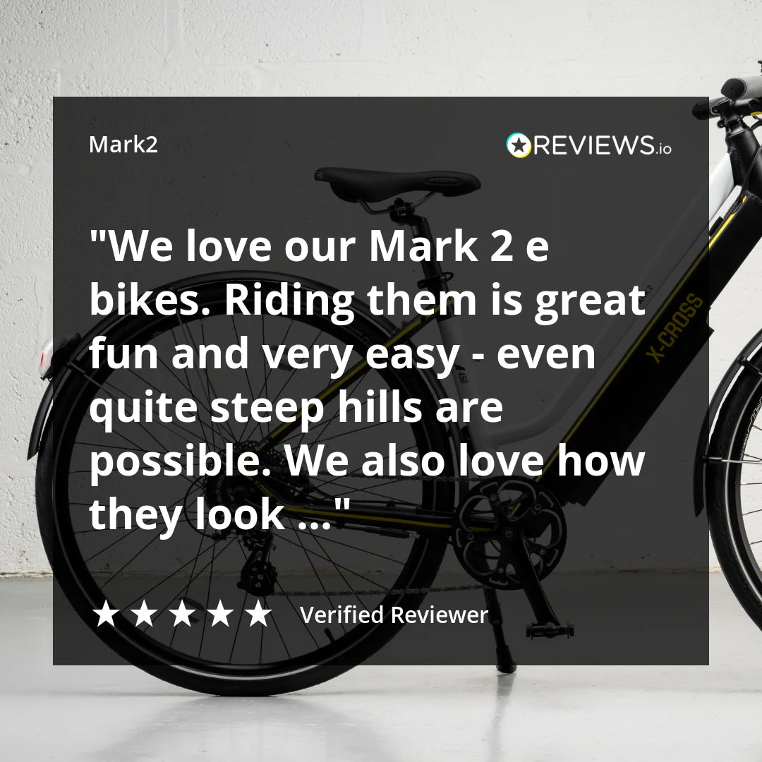 MARK2 X-Cross 450S Lightweight, Step Through, Hybrid, Sports, Commuter Electric Bike - Top Speed 15.5mph | 22-60mi Range | 250W Power
