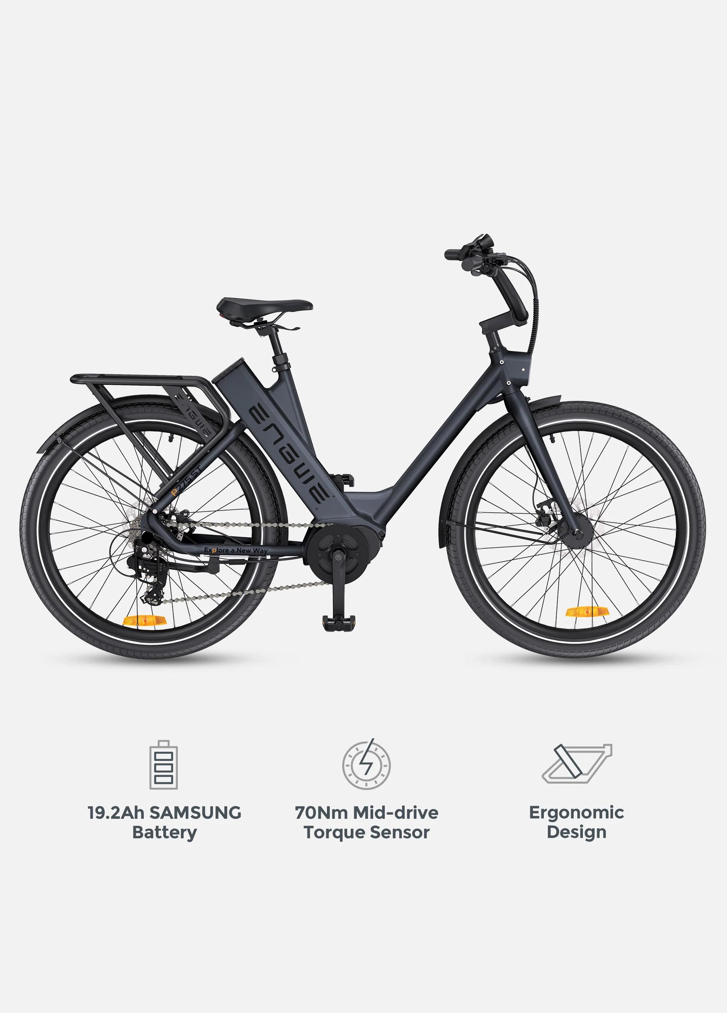 ENGWE P275 ST Commuting Electric Bike - Top Speed 15.5mph | 161mi Range | Torque Sensor | Mid-drive Motor | 250W Power