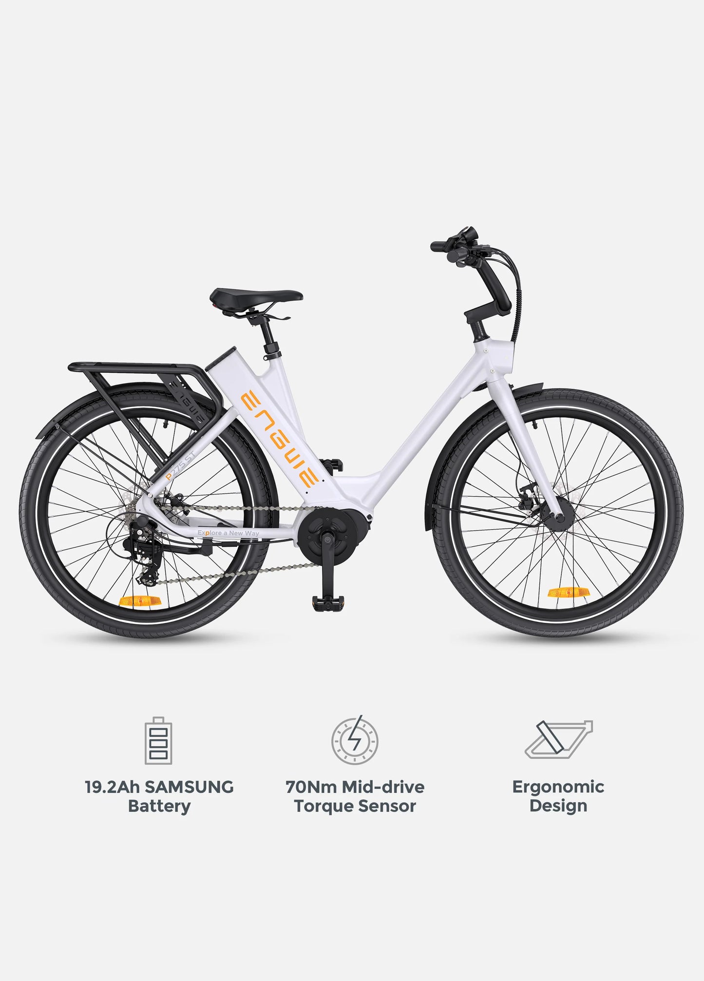 ENGWE P275 ST Commuting Electric Bike - Top Speed 15.5mph | 161mi Range | Torque Sensor | Mid-drive Motor | 250W Power