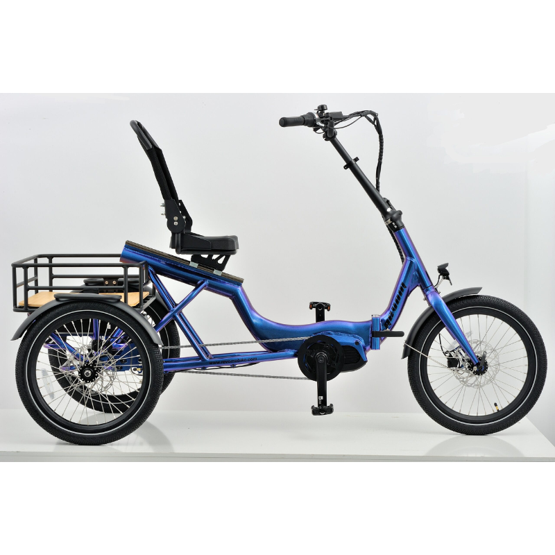 REVOM T4 Semi Recumbent Foldable Electric Tricycle - Top Speed 15.5mph | 35mile Range | 90Nm Torque | 250W Power