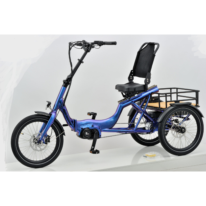 REVOM T4 Semi Recumbent Foldable Electric Tricycle - Top Speed 15.5mph | 35mile Range | 90Nm Torque | 250W Power