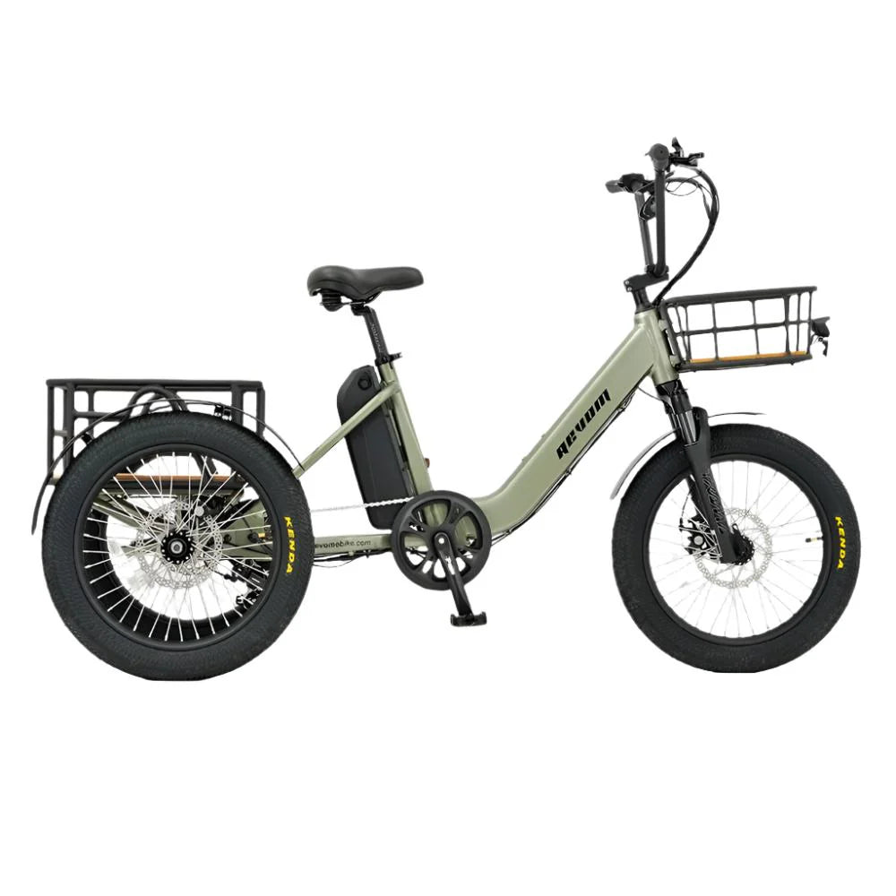 REVOM T1 Mover Urban Cargo Electric Trike - Top Speed 15.5mph | 35mi Range | 250W Power