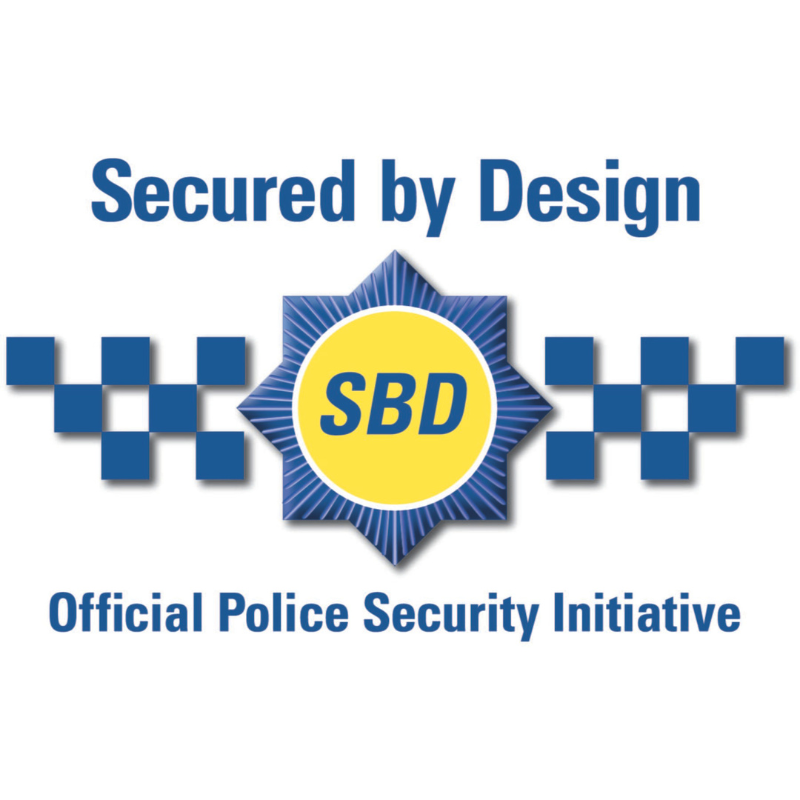Secured by design logo SBD (Official Police Security Initiative) on white background
