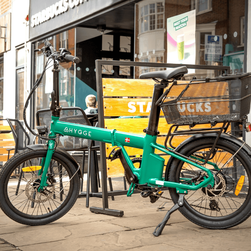 HYGGE VIRUM 2025 Lightweight Foldable Electric Bike - 36V Battery | Top Speed 15.5mph | 37mi Range | 250W Power | British Racing Green