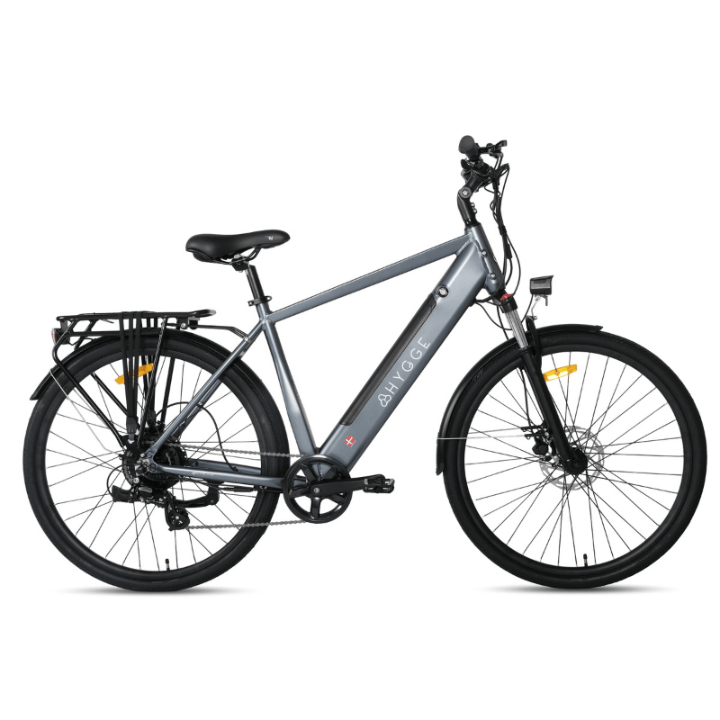 HYGEE AARHUS Urban Explorer Crossbar Electric Bike - Top Speed 15.5mph | 50mi Range | 250W Power - Graphite Grey