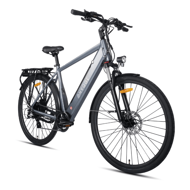 HYGEE AARHUS Urban Explorer Crossbar Electric Bike - Top Speed 15.5mph | 50mi Range | 250W Power - Graphite Grey