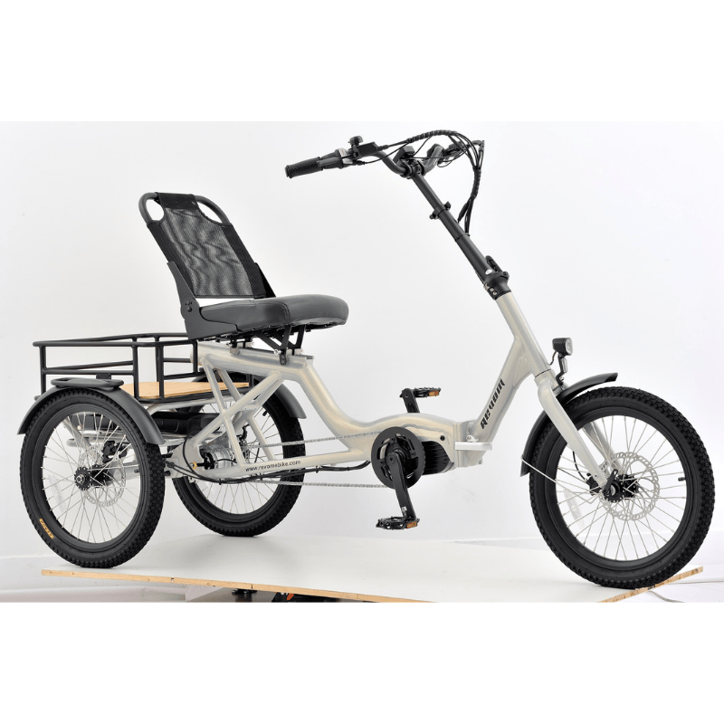 REVOM T4 Semi Recumbent Foldable Electric Tricycle - Top Speed 15.5mph | 35mile Range | 90Nm Torque | 250W Power