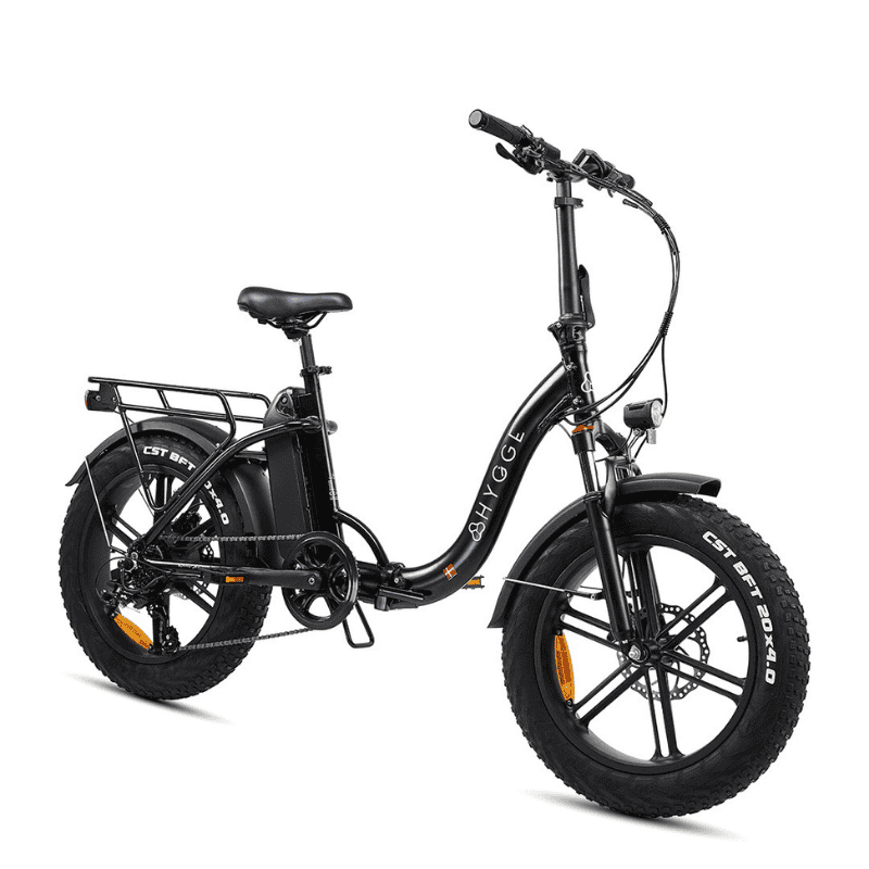 HYGGE Vester Step All Terrain Foldable Fat Tyres Electric Bike- Top Speed 15.5mph | 50mi Range | 48V Battery | 250W Power - Onyx Black