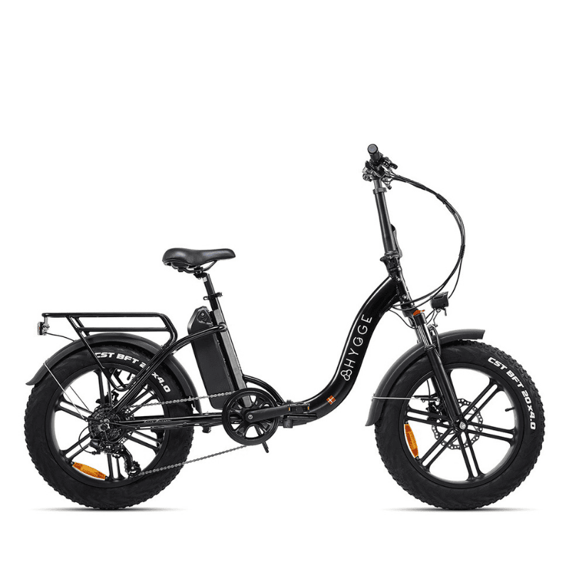 HYGGE Vester Step All Terrain Foldable Fat Tyres Electric Bike- Top Speed 15.5mph | 50mi Range | 48V Battery | 250W Power - Onyx Black