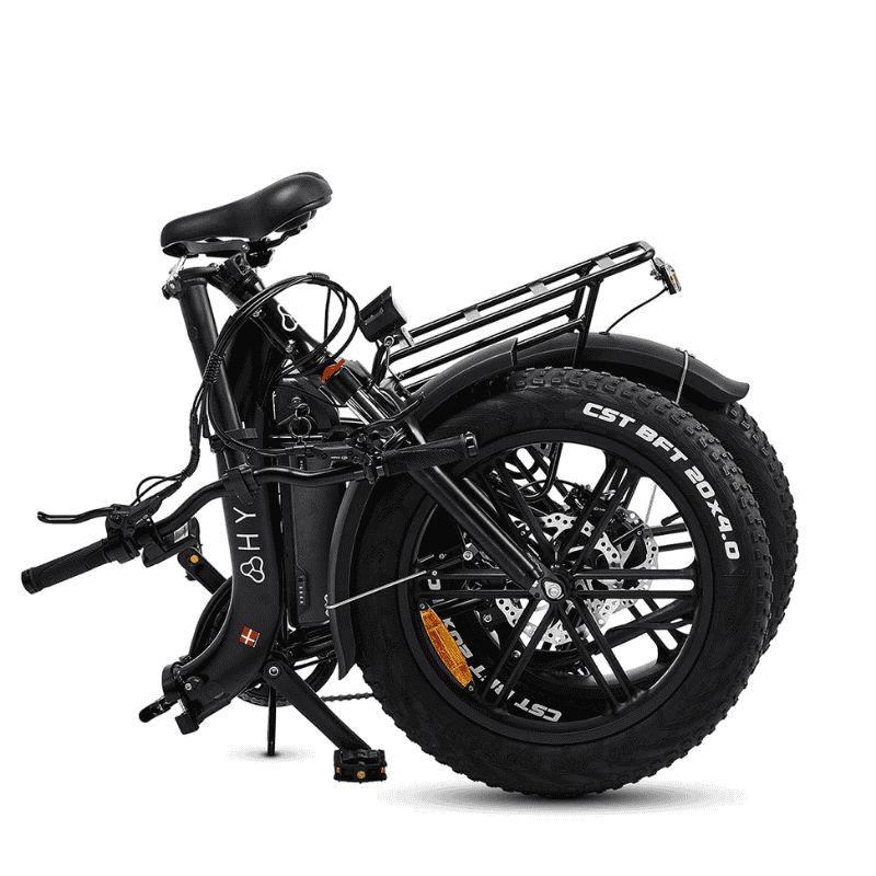 HYGGE Vester Step All Terrain Foldable Fat Tyres Electric Bike- Top Speed 15.5mph | 50mi Range | 48V Battery | 250W Power - Onyx Black