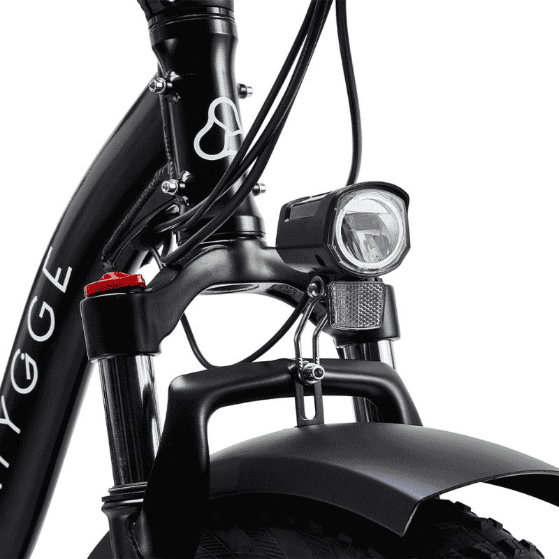 HYGGE Vester Step All Terrain Foldable Fat Tyres Electric Bike- Top Speed 15.5mph | 50mi Range | 48V Battery | 250W Power - Onyx Black
