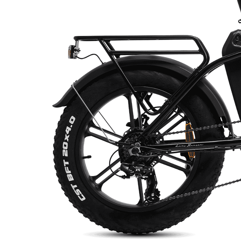 HYGGE Vester Step All Terrain Foldable Fat Tyres Electric Bike- Top Speed 15.5mph | 50mi Range | 48V Battery | 250W Power - Onyx Black