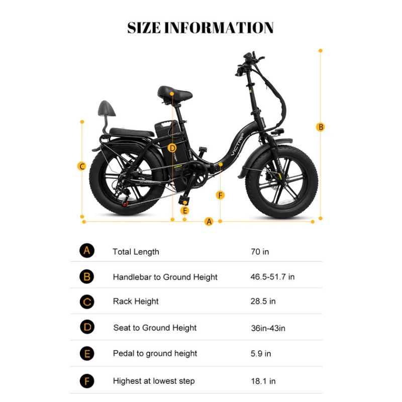 VICTRIP TITAN S Foldable E-bike 250w 15.5mph 298km