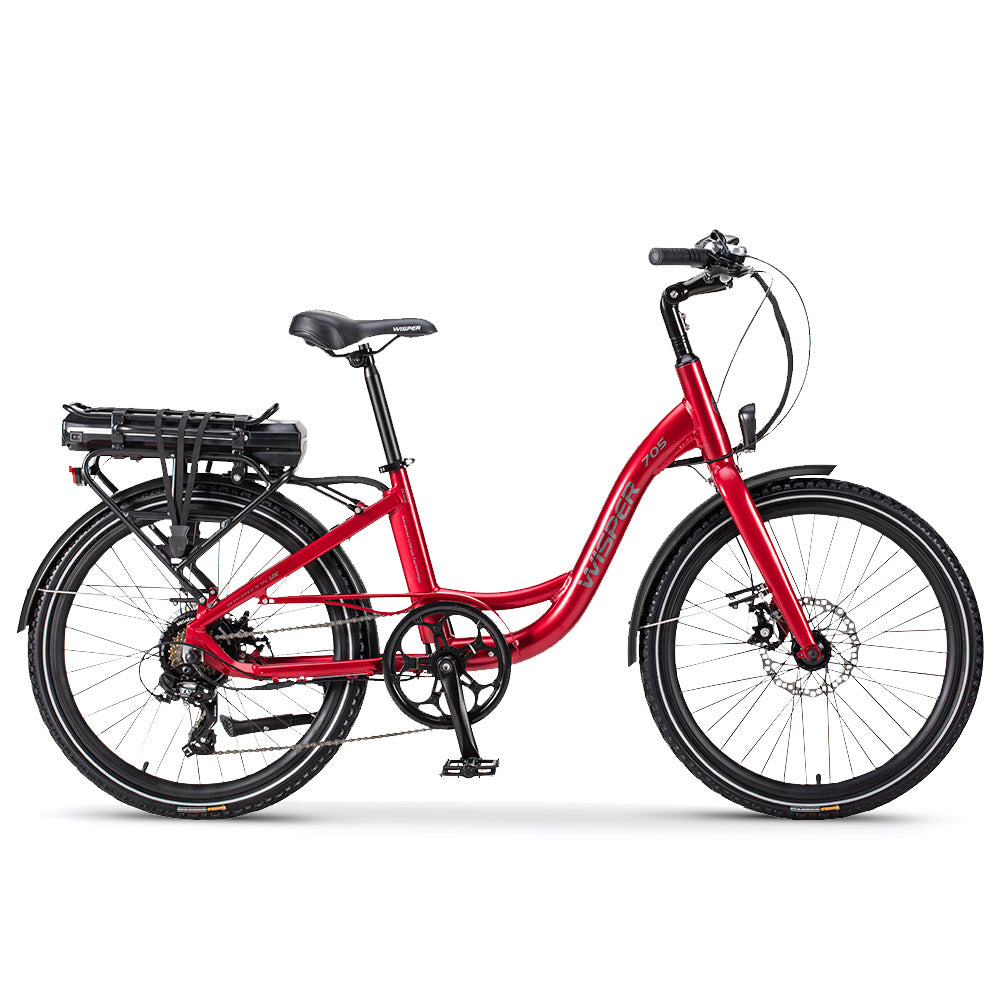 WISPER 705 24" Step Through Electric Bike - Top Speed 15.5mph | 30-85mi Range | 250W Power
