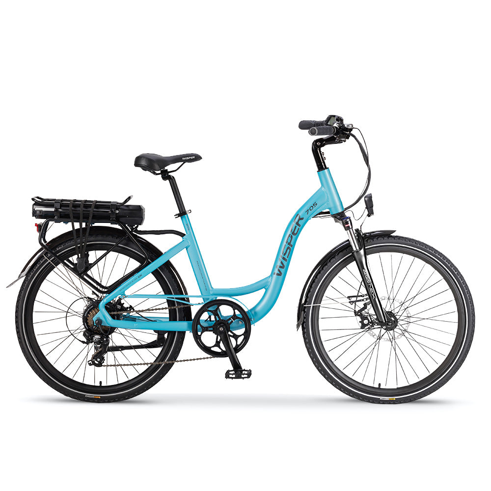 WISPER 705 24" Step Through Electric Bike - Top Speed 15.5mph | 30-85mi Range | 250W Power
